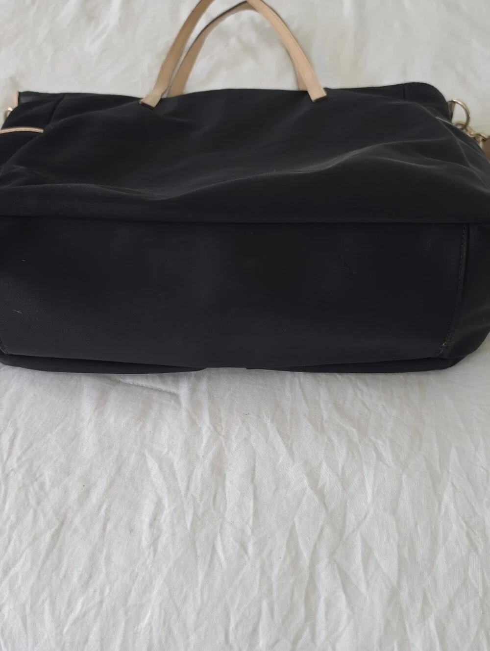 Kate Spade Black And Pink Nylon Tote Kennedy Park Honey Baby Bag Leather Straps